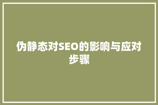 伪静态对SEO的影响与应对步骤