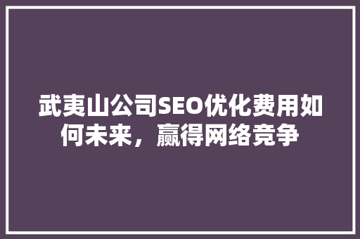 武夷山公司SEO优化费用如何未来，赢得网络竞争