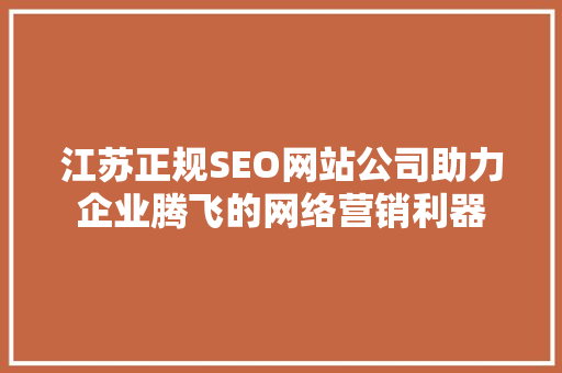 江苏正规SEO网站公司助力企业腾飞的网络营销利器