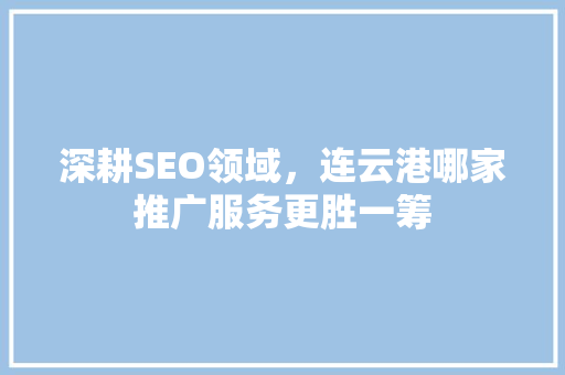 深耕SEO领域，连云港哪家推广服务更胜一筹