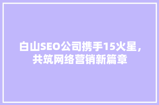 白山SEO公司携手15火星，共筑网络营销新篇章
