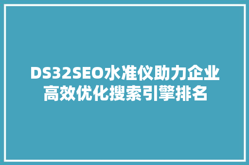 DS32SEO水准仪助力企业高效优化搜索引擎排名