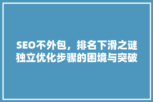 SEO不外包，排名下滑之谜独立优化步骤的困境与突破