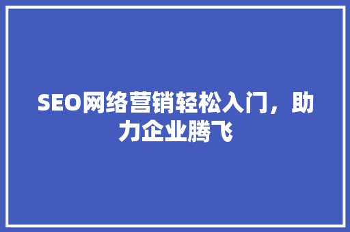 SEO网络营销轻松入门，助力企业腾飞  第1张