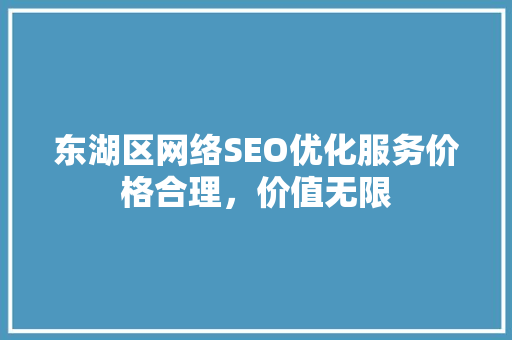 东湖区网络SEO优化服务价格合理，价值无限