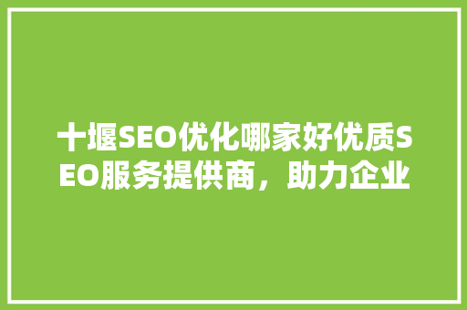 十堰SEO优化哪家好优质SEO服务提供商，助力企业腾飞