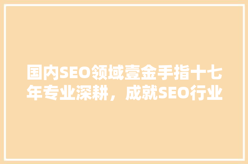 国内SEO领域壹金手指十七年专业深耕，成就SEO行业翘楚