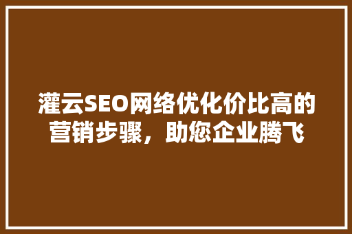 灌云SEO网络优化价比高的营销步骤，助您企业腾飞