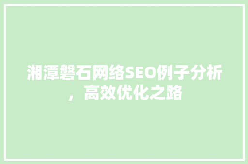 湘潭磐石网络SEO例子分析，高效优化之路