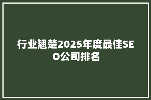 行业翘楚2025年度最佳SEO公司排名  第1张