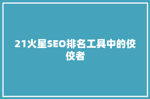 21火星SEO排名工具中的佼佼者