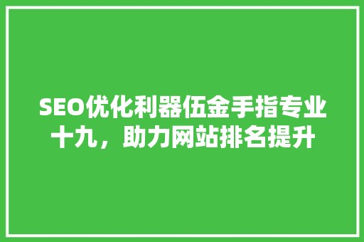 SEO优化利器伍金手指专业十九，助力网站排名提升