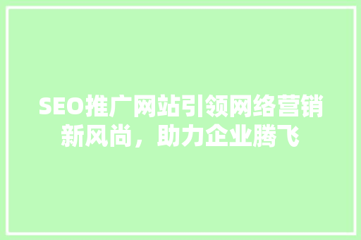 SEO推广网站引领网络营销新风尚，助力企业腾飞