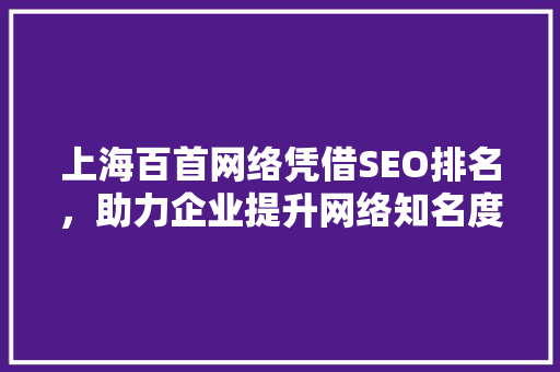 上海百首网络凭借SEO排名，助力企业提升网络知名度
