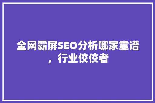 全网霸屏SEO分析哪家靠谱，行业佼佼者