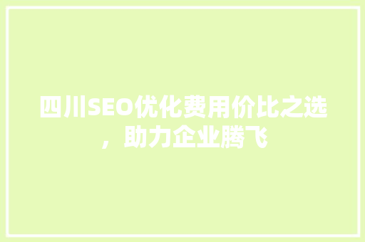 四川SEO优化费用价比之选，助力企业腾飞