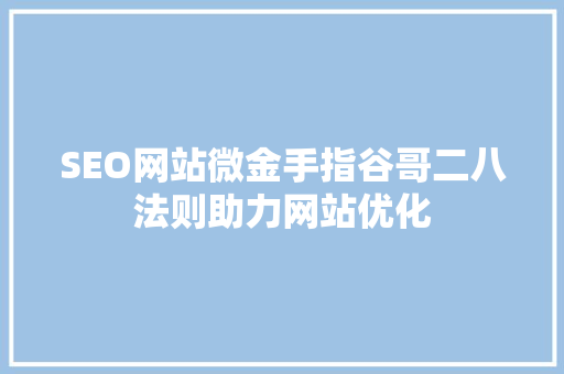 SEO网站微金手指谷哥二八法则助力网站优化