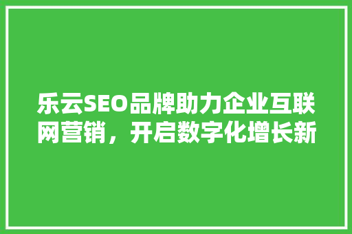乐云SEO品牌助力企业互联网营销，开启数字化增长新篇章