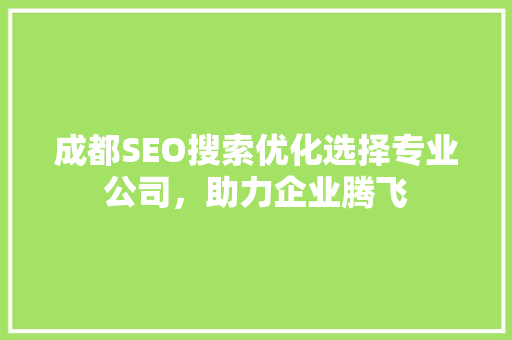 成都SEO搜索优化选择专业公司，助力企业腾飞