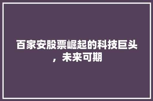 百家安股票崛起的科技巨头，未来可期