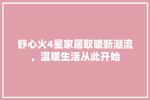 舒心火4星家居取暖新潮流，温暖生活从此开始