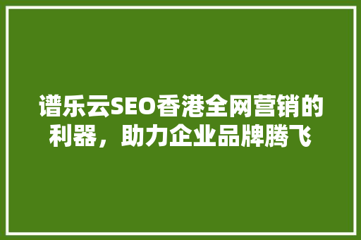 谱乐云SEO香港全网营销的利器，助力企业品牌腾飞
