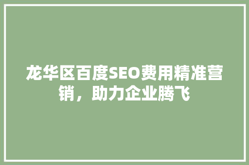 龙华区百度SEO费用精准营销，助力企业腾飞