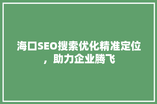海口SEO搜索优化精准定位，助力企业腾飞  第1张
