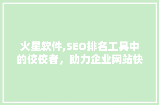 火星软件,SEO排名工具中的佼佼者，助力企业网站快速提升排名