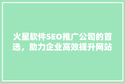 火星软件SEO推广公司的首选，助力企业高效提升网站排名