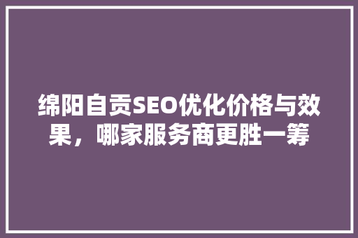 绵阳自贡SEO优化价格与效果，哪家服务商更胜一筹