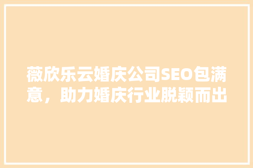 薇欣乐云婚庆公司SEO包满意，助力婚庆行业脱颖而出