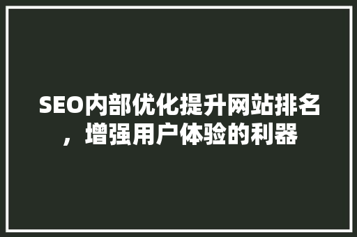 SEO内部优化提升网站排名，增强用户体验的利器