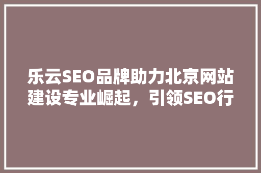 乐云SEO品牌助力北京网站建设专业崛起，引领SEO行业新风向
