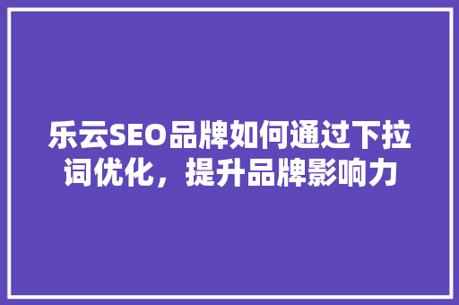 乐云SEO品牌如何通过下拉词优化，提升品牌影响力