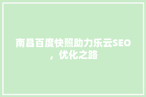 南昌百度快照助力乐云SEO，优化之路