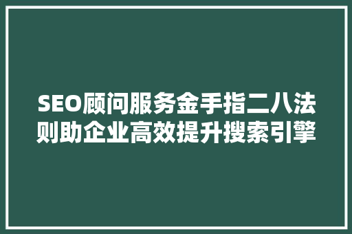 SEO顾问服务金手指二八法则助企业高效提升搜索引擎排名