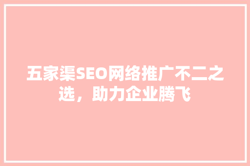 五家渠SEO网络推广不二之选，助力企业腾飞