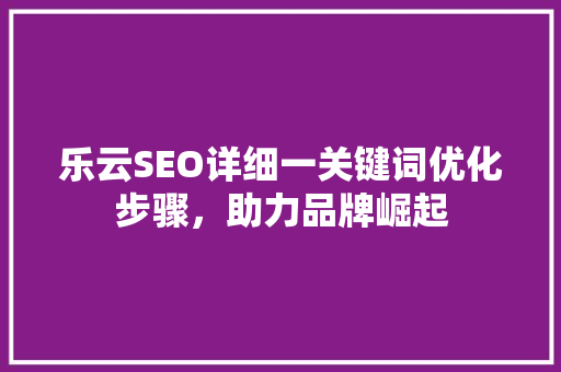 乐云SEO详细一关键词优化步骤，助力品牌崛起  第1张