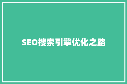 SEO搜索引擎优化之路