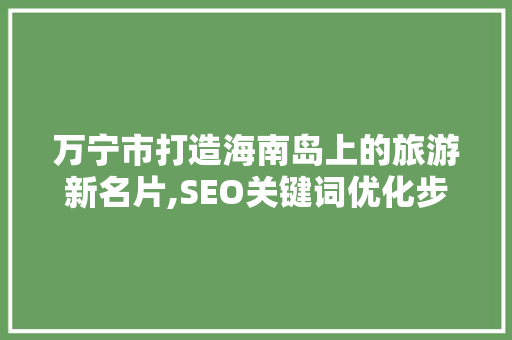 万宁市打造海南岛上的旅游新名片,SEO关键词优化步骤