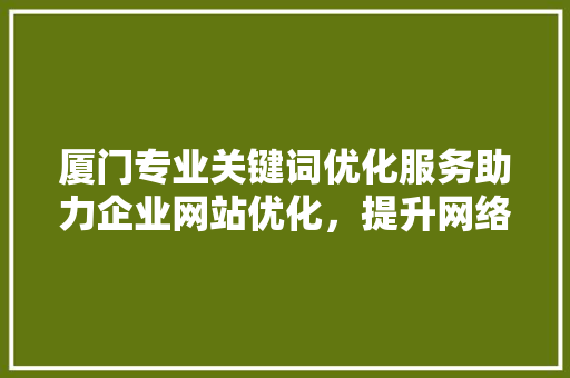 厦门专业关键词优化服务助力企业网站优化，提升网络营销效果  第1张
