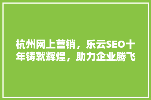 杭州网上营销，乐云SEO十年铸就辉煌，助力企业腾飞