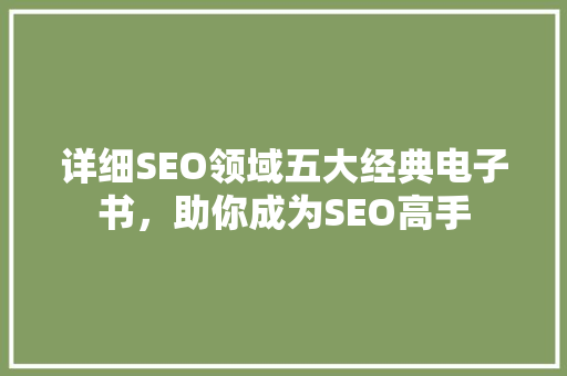 详细SEO领域五大经典电子书，助你成为SEO高手