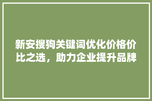 新安搜狗关键词优化价格价比之选，助力企业提升品牌影响力_新安搜狗关键词优化价格
