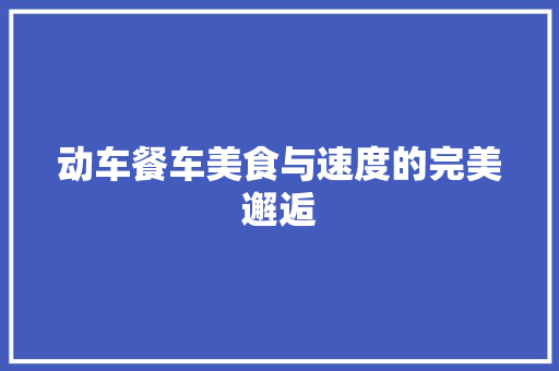 动车餐车美食与速度的完美邂逅