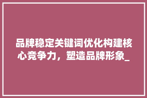 品牌稳定关键词优化构建核心竞争力，塑造品牌形象_稳定关键词优化品牌