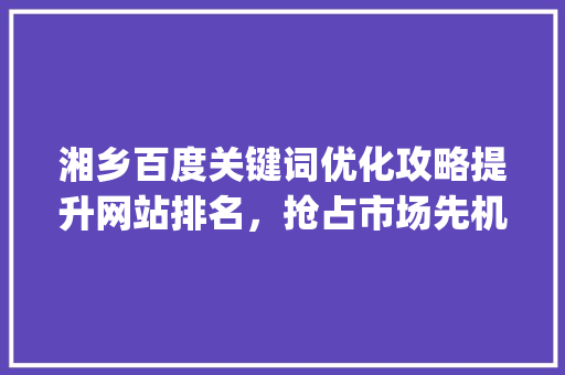 湘乡百度关键词优化攻略提升网站排名，抢占市场先机_湘乡百度关键词优化
