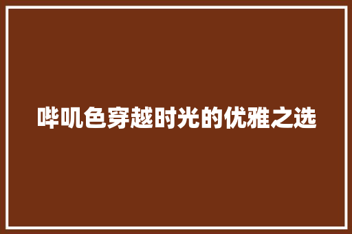 哔叽色穿越时光的优雅之选