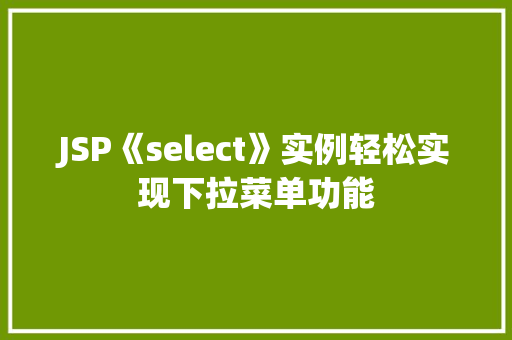 JSP《select》实例轻松实现下拉菜单功能